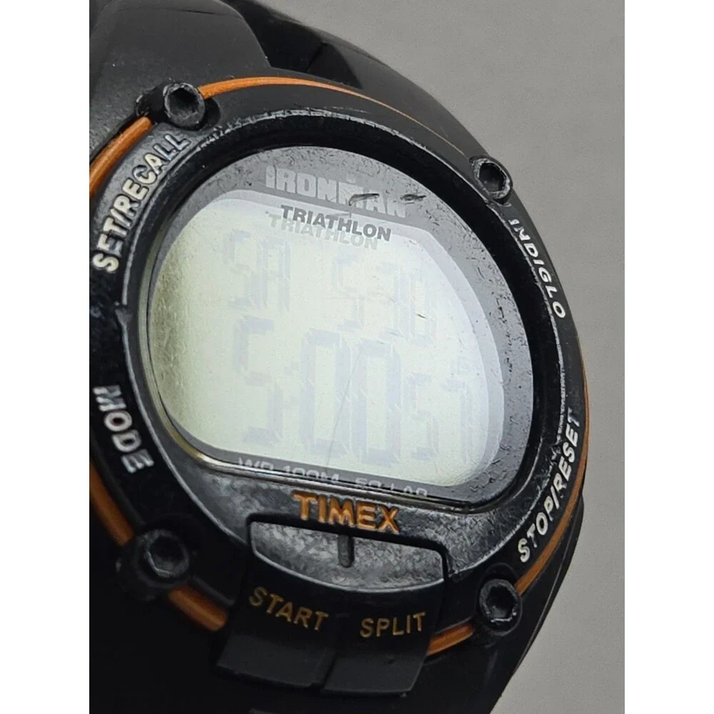 Timex Ironman Triathlon 50 Lap Indiglo 100M Mens 41mm Digital Watch New Battery